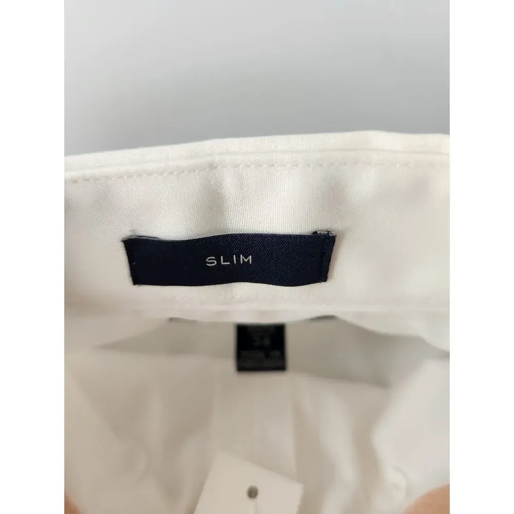 NWT J. Crew Men's Ludlow Premium Fine Cotton Dress Shirt White M